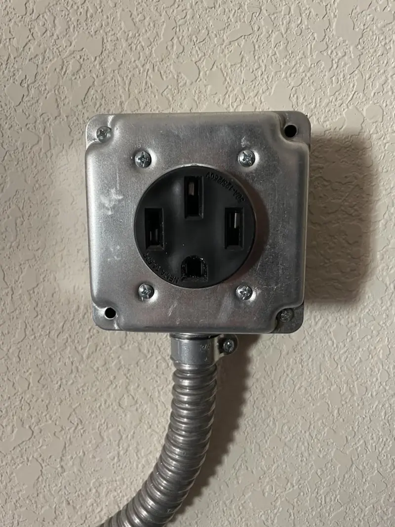 NEMA 14-50 outlet installed for Electrical Panel Upgrade in Westphalia